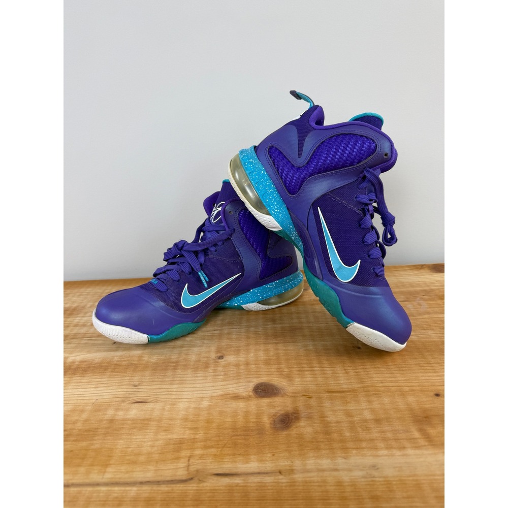 Nike LeBron 9 Summit Lake Hornets Purple Turquoise Sneakers 47266-500 Kids 6.5Y